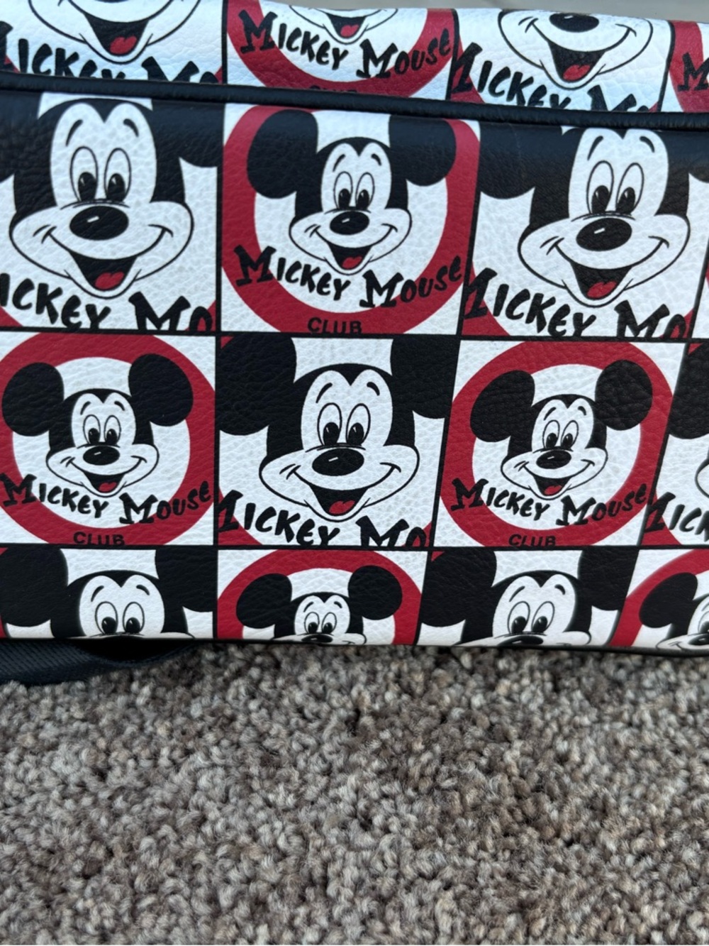 Loungefly Mickey Mouse Checkerboard Mini Backpack in Red, Black & White - Picture 4 of 4